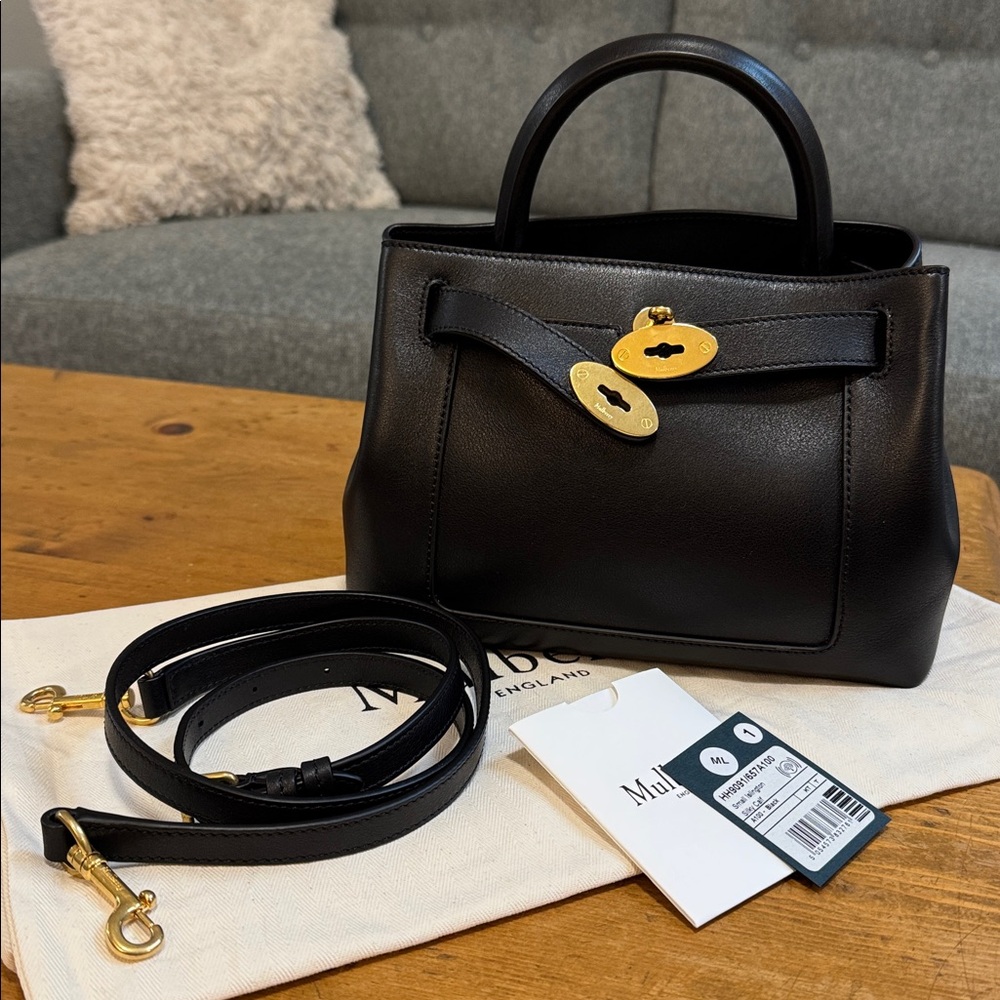 Mulberry rare Islington satchel shoulder bag silky black leather NWT - Picture 13 of 13